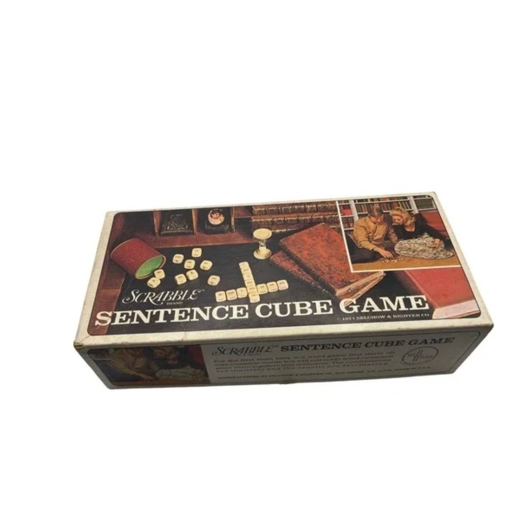 Scrabble Sentence‎ Cube Game 1971 Selchow & Righter Co. Word Game Vintage